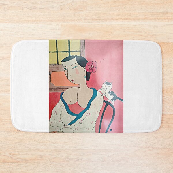 Item preview, Japanese art ,women and the cat  designed and sold by wallartofmio.