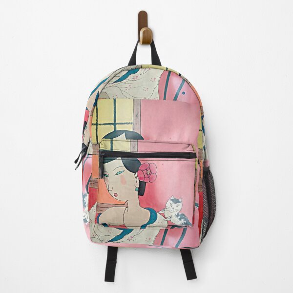 Item preview, Japanese art ,women and the cat designed and sold by wallartofmio.