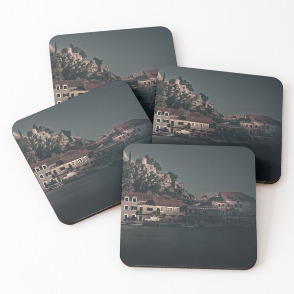 Item preview, Shadowed Harbor – Moody Coastal Fortress Scene designed and sold by Ellaire.