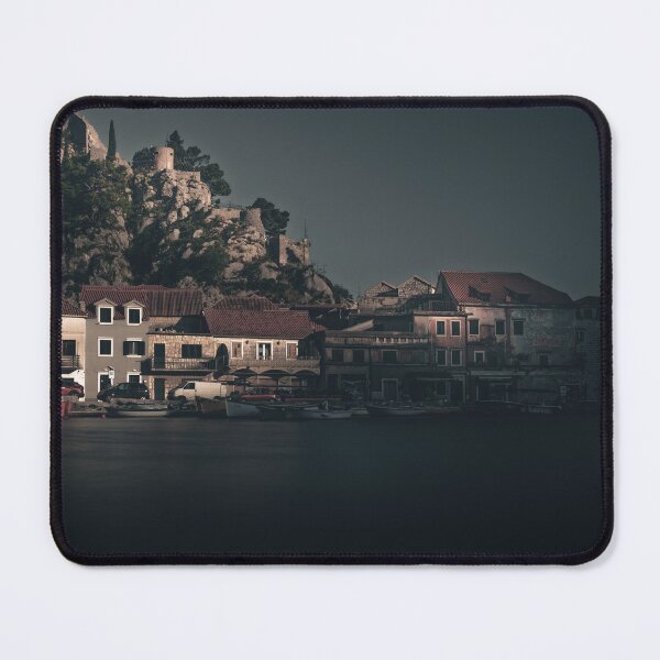 Item preview, Shadowed Harbor – Moody Coastal Fortress Scene designed and sold by Ellaire.