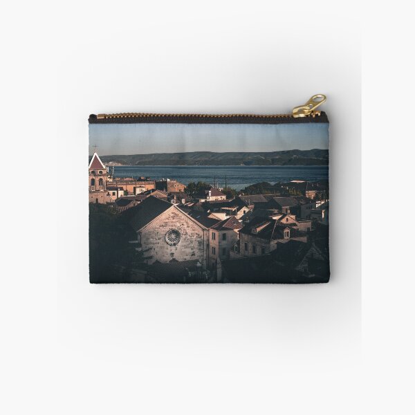 Item preview, Coastal Cathedral View – Sunset Over Adriatic Rooftops designed and sold by Ellaire.