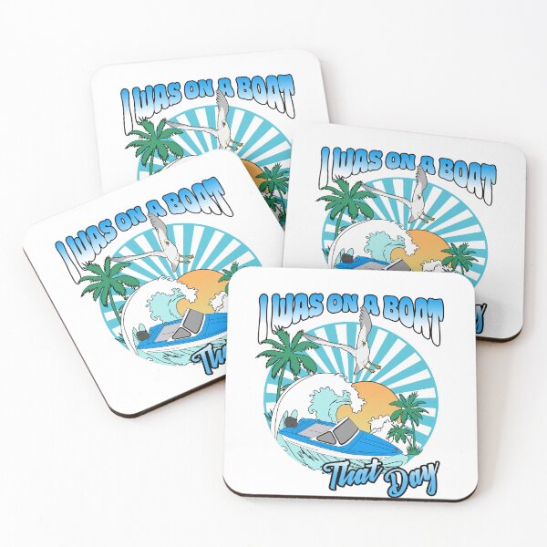 Item preview, I was on a Boat that day - Seagull Beach Palm Trees Holiday Boat designed and sold by FoxyS.