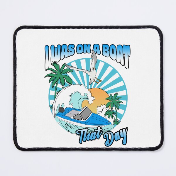 Item preview, I was on a Boat that day - Seagull Beach Palm Trees Holiday Boat designed and sold by FoxyS.
