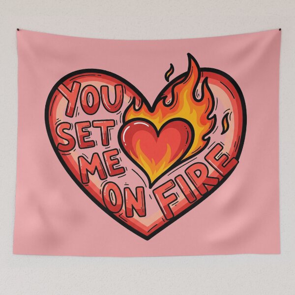 Item preview, You Set Me On Fire Heart designed and sold by Owcomm.