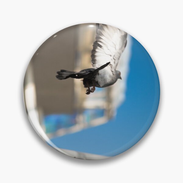 Item preview, Freedom in Flight — Pigeon Soaring Over Blue Sky designed and sold by Ellaire.
