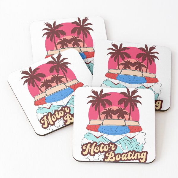 Item preview, Motor Boating - Palm Trees Boats Retro Sea Sunset Party designed and sold by FoxyS.