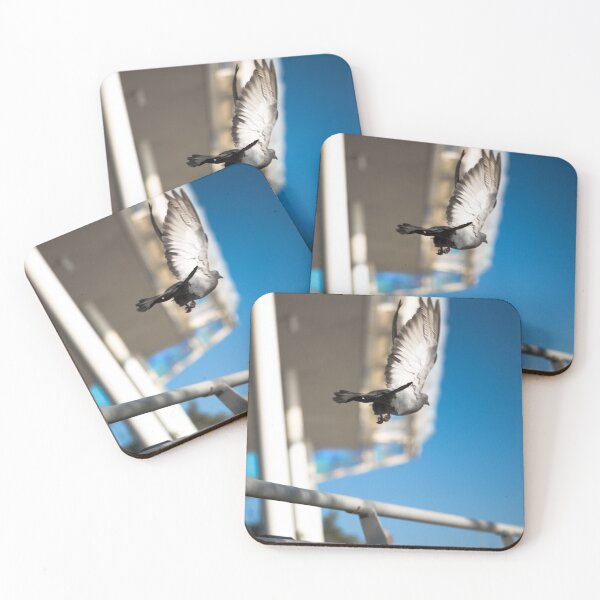 Item preview, Freedom in Flight — Pigeon Soaring Over Blue Sky designed and sold by Ellaire.