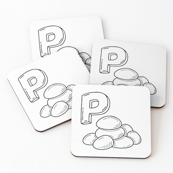 Item preview, An illustration of letter P stand for pebble designed and sold by rasagamastore.