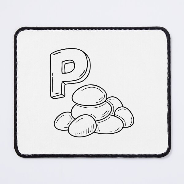 Item preview, An illustration of letter P stand for pebble designed and sold by rasagamastore.