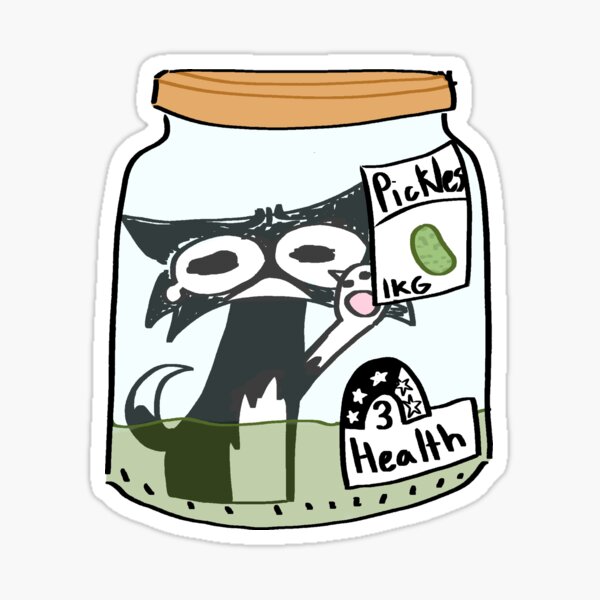 Item preview, Cat in a pickle jar ? designed and sold by PickleBeanArt.