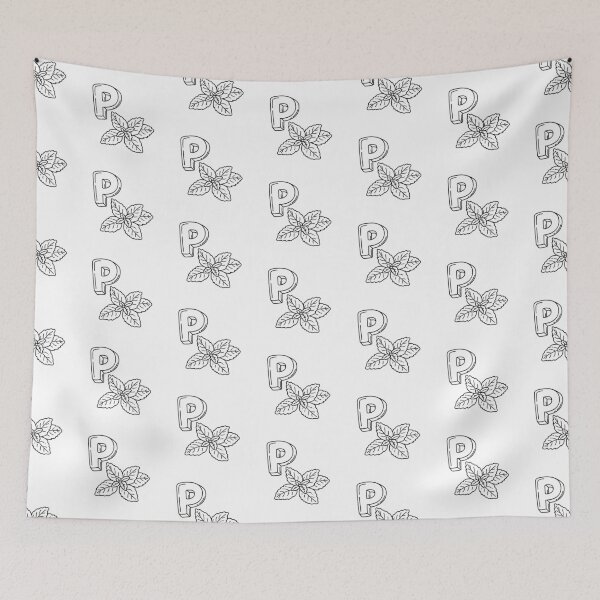 Item preview, An illustration of letter P stand for peppermint designed and sold by rasagamastore.