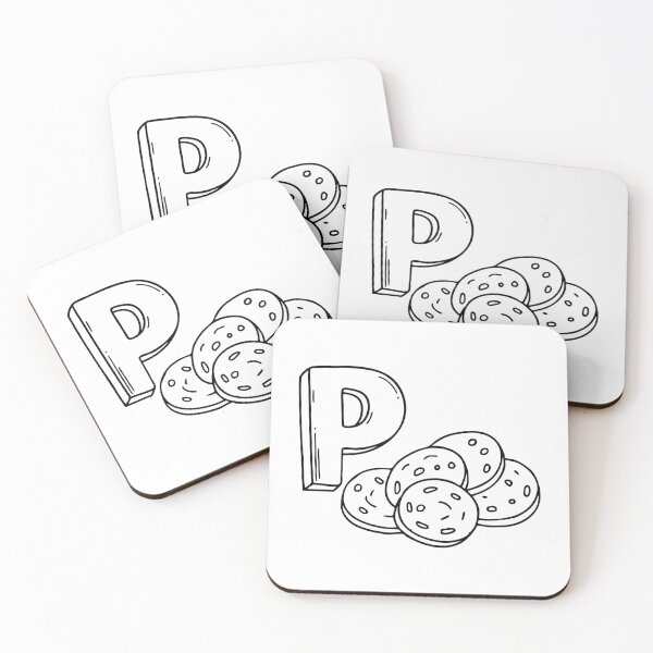 Item preview, An illustration of letter P stand for pepperoni designed and sold by rasagamastore.