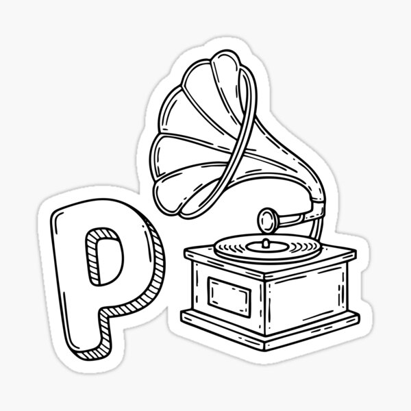Item preview, An illustration of letter P stand for phonograph designed and sold by rasagamastore.