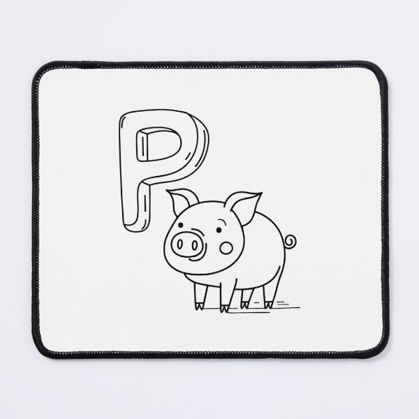 Item preview, An illustration of letter P stand for pig designed and sold by rasagamastore.