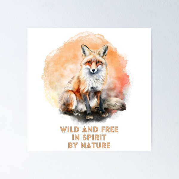 Aperçu de l'œuvre Sauvage et libre d'esprit par nature - Aquarelle Fox Design créée et vendue par Fadastic.