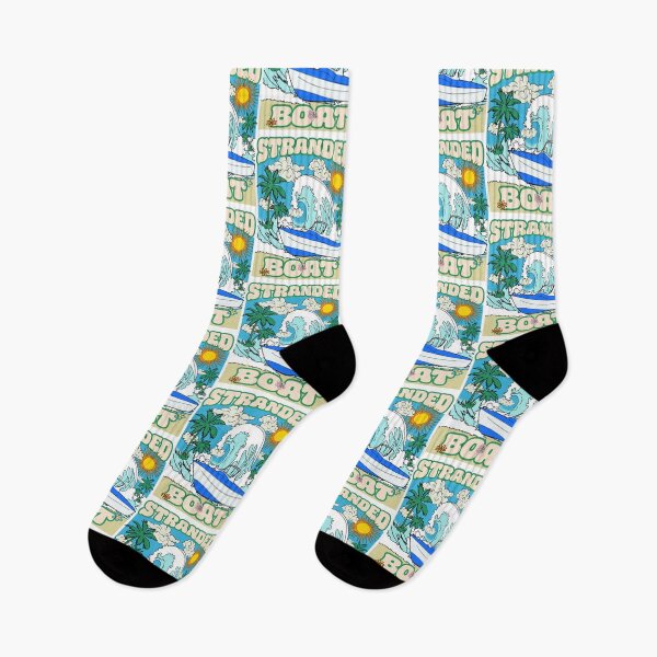 Item preview, Stranded Boat - Retro Beach Boat Palm Trees Summer Sun Sea designed and sold by FoxyS.