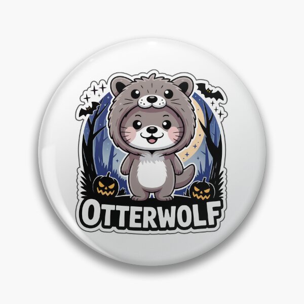 Item preview, Otterwolf – Cute Chibi Otter in Werewolf Costume Halloween Sticker designed and sold by Nuist25.