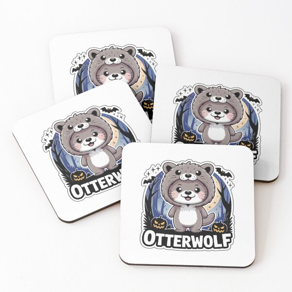 Item preview, Otterwolf – Cute Chibi Otter in Werewolf Costume Halloween Sticker designed and sold by Nuist25.