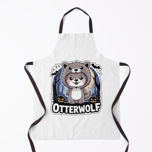 Item preview, Otterwolf – Cute Chibi Otter in Werewolf Costume Halloween Sticker designed and sold by Nuist25.