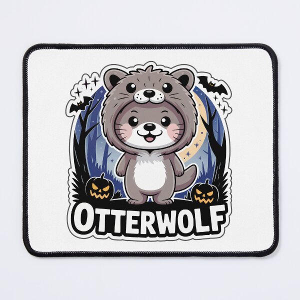 Item preview, Otterwolf – Cute Chibi Otter in Werewolf Costume Halloween Sticker designed and sold by Nuist25.