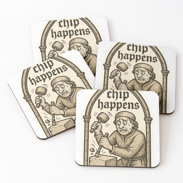 Item preview, Chip Happens – Medieval Stone Mason Sticker designed and sold by DrDoke.