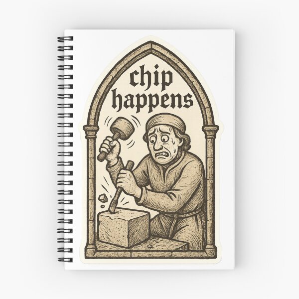 Item preview, Chip Happens – Medieval Stone Mason Sticker designed and sold by DrDoke.