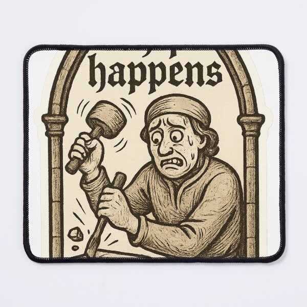 Item preview, Chip Happens – Medieval Stone Mason Sticker designed and sold by DrDoke.