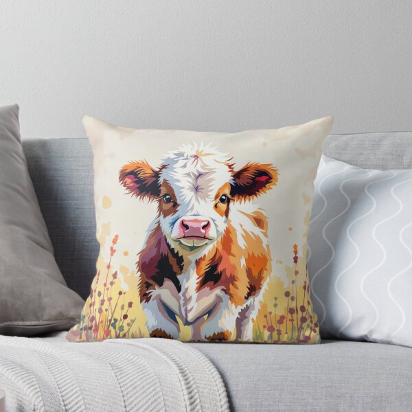 Item preview, Cute Watercolor Calf In Field Weeds designed and sold by Maria Dryfhout.