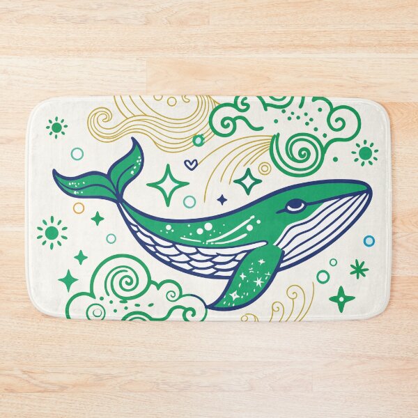 Item preview, Celestial Green Whale – Dreamy Ocean Sky Fantasy Illustration designed and sold by Artsprint941.