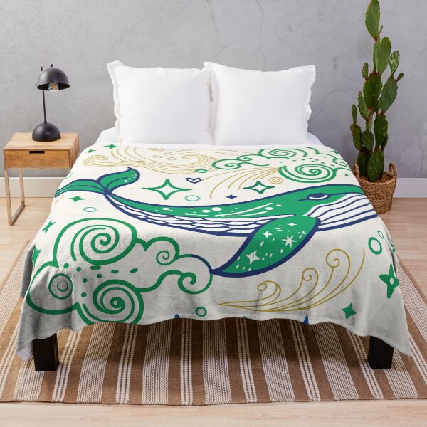 Item preview, Celestial Green Whale – Dreamy Ocean Sky Fantasy Illustration designed and sold by Artsprint941.