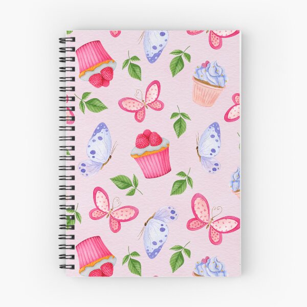 Item preview, Sweet Watercolor Pink and Purple Butterflies & Cute Raspberries Cupcakes Delight Pattern designed and sold by DaisyHouse.