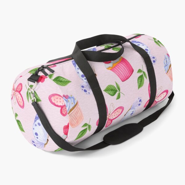 Item preview, Sweet Watercolor Pink and Purple Butterflies & Cute Raspberries Cupcakes Delight Pattern designed and sold by DaisyHouse.