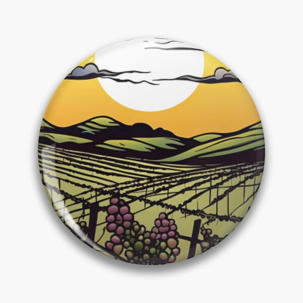 Item preview, Sunset Vineyard with Grape Vines and Rolling Hills designed and sold by PaintbrushPlace.