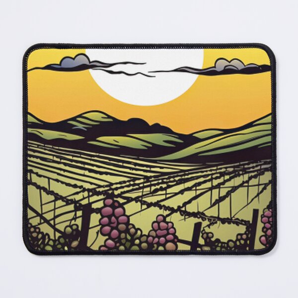 Item preview, Sunset Vineyard with Grape Vines and Rolling Hills designed and sold by PaintbrushPlace.