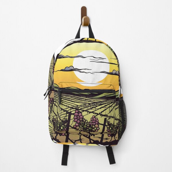 Item preview, Sunset Vineyard with Grape Vines and Rolling Hills designed and sold by PaintbrushPlace.