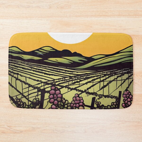 Item preview, Sunset Vineyard with Grape Vines and Rolling Hills designed and sold by PaintbrushPlace.