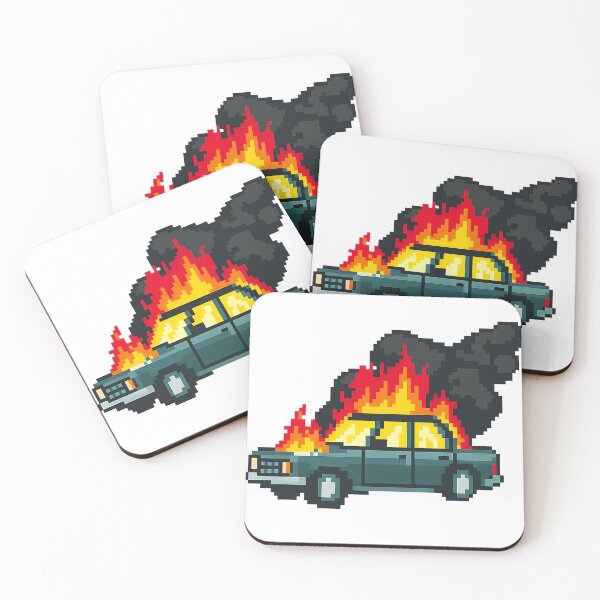 Item preview, Pixel Car on Fire – Chaos in 8-Bit designed and sold by Kunst-Shirt.