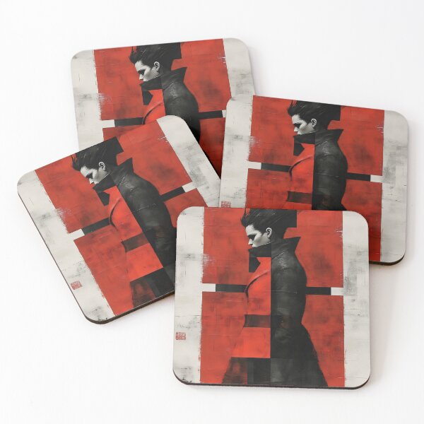 Item preview, Mysterious Noir Figure in Red Modern Graphic Portrait designed and sold by Shoot-The-Moon.