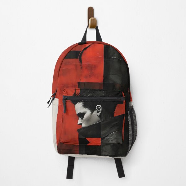 Item preview, Mysterious Noir Figure in Red Modern Graphic Portrait designed and sold by Shoot-The-Moon.