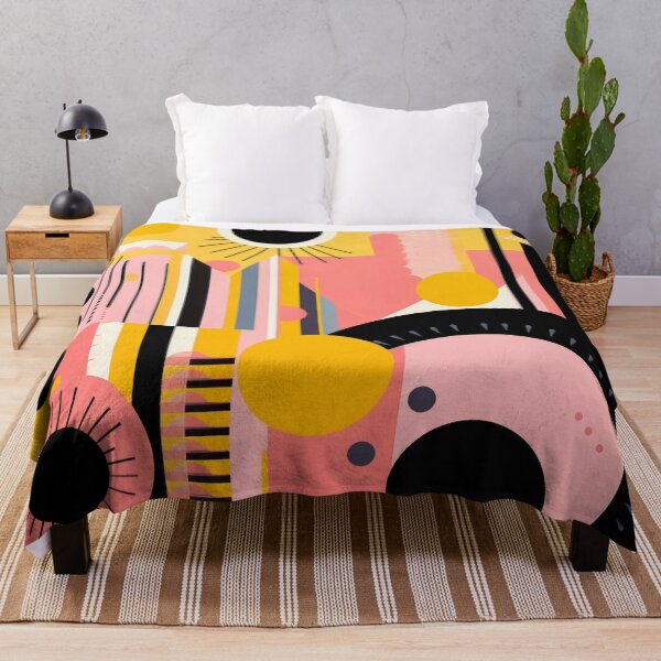 Item preview, Vibrant Art Deco in Pink and Yellow - Colorful Abstract Compositions designed and sold by PaintbrushPlace.