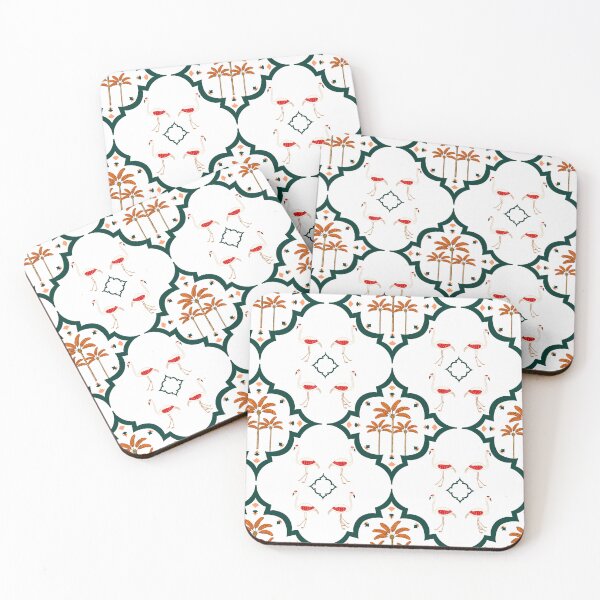 Item preview, Tropical Flamingos with Geometric Frame designed and sold by neenu-bhasin11.