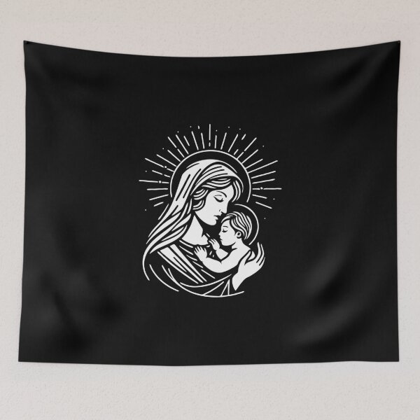 Item preview, Mother Mary Design – Symbol of Love and Faith designed and sold by RetroMaritalArt.