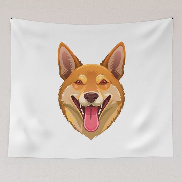 Item preview, Australian wild dog dingo head (Canis familiaris dingo, Canis lupus dingo) Fauna Australia desert predatory animal, Realistic dingo design of brown coloring designed and sold by Danler.