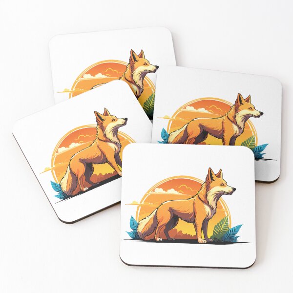 Item preview, Australian wild dog dingo (Canis familiaris dingo, Canis lupus dingo) Fauna Australia desert predatory animal, Realistic dingo design of brown coloring designed and sold by Danler.