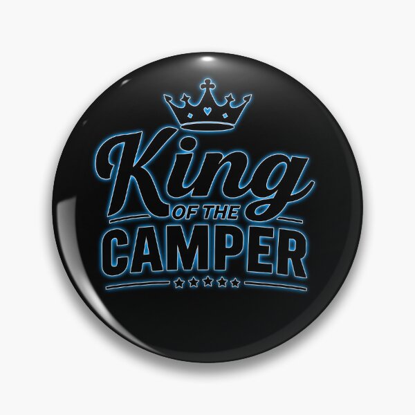 Item preview, King of the Camper, Funny Camping - neon blue glow designed and sold by QuirkySpark.