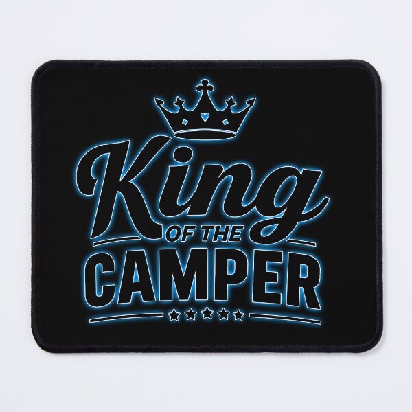 Item preview, King of the Camper, Funny Camping - neon blue glow designed and sold by QuirkySpark.