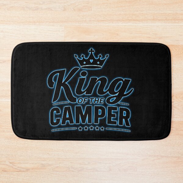 Item preview, King of the Camper, Funny Camping - neon blue glow designed and sold by QuirkySpark.