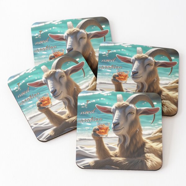 Item preview, "Goat on Vacation – Raki, Relax & Repeat") designed and sold by EfraimFunArt.