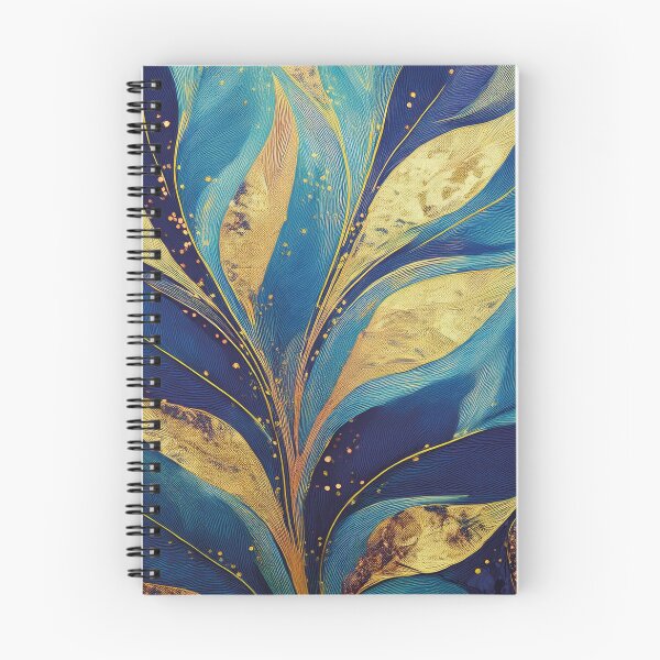 Item preview, Abstract Art - Gold and Blue Leaves   designed and sold by Becky-Poppins.