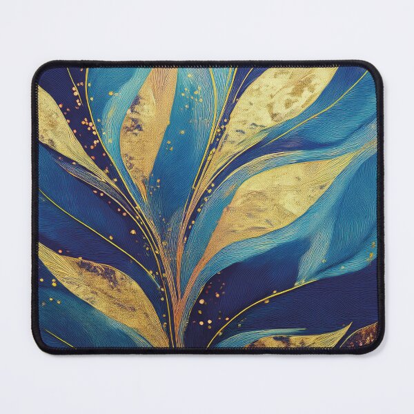 Item preview, Abstract Art - Gold and Blue Leaves   designed and sold by Becky-Poppins.